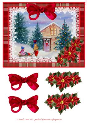 Tartan and Lace - Sledging in the Snow Topper