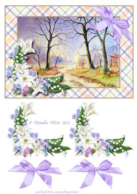Misty Morning with Lilies Decoupage Topper