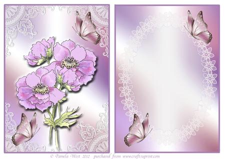 Anemone Card Kit with Extra Floral Decoupage Sheet