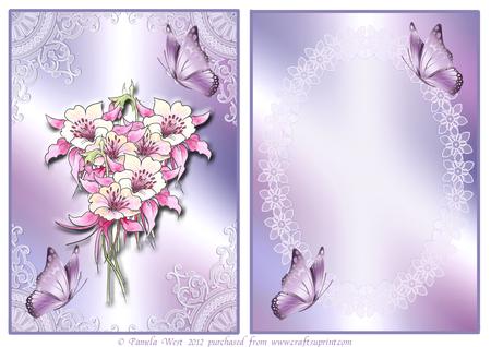 Aquilegia Mini Card Kit with Extra Floral Decoupage