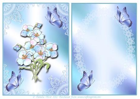 Blue Poppy Mini Kit with Extra Floral Decoupage
