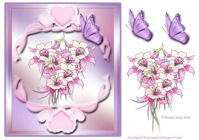 Hearts, Flowers and Butterflies, Valentine Decoupage