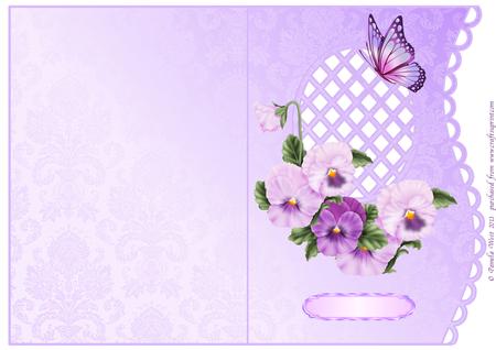 Pansies and Butterflies Scalloped Edge Mini Kit