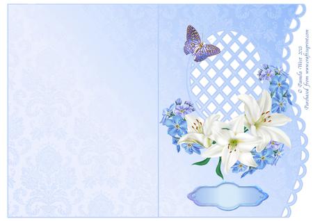 Lilies and Butterflies Scalloped Edge Mini Kit