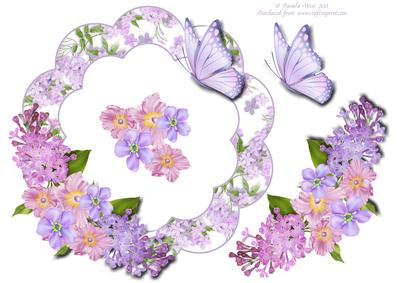 Lilac and Butterflies Decoupage Frame