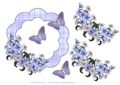Field Flowers and Butterflies Decoupage Frame
