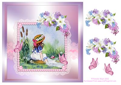 8x8 Paddling in the Pond Decoupage Topper