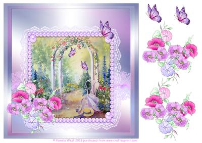 8x8 Archway, Butterflies and Flowers Decoupage Topper