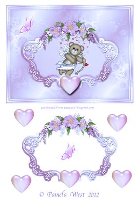 Valentine Bear Card Lilac
