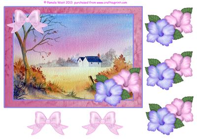 Autumn Farm Watercolour Decoupage Sheet