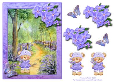 Picking the Bluebells Decoupage Topper