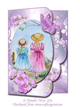 Best Friends Scalloped Edge Decoupage Kit with Butterflies