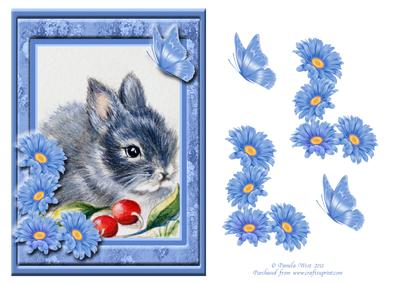 Rosie the Rabbit Decoupage Topper with Butterfly
