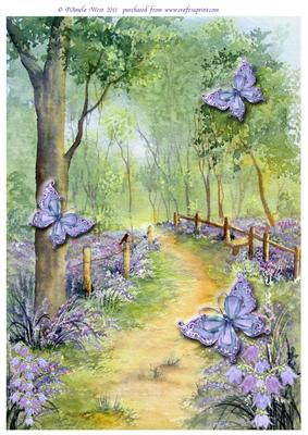A4 Bluebell Wood and Butterflies Topper