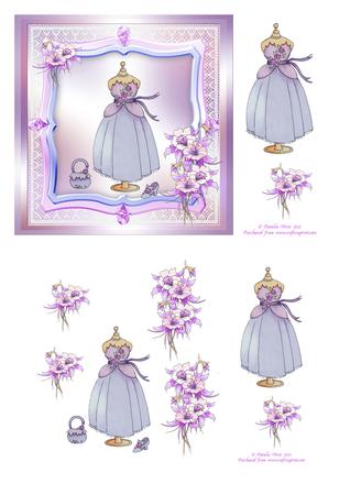 Fairytale Fashion Dress 3 with Aquilegia and Lace Mini Kit