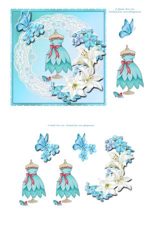 Fairytale Fashion Dress 4 with Lilies & Butterflies Mini Kit