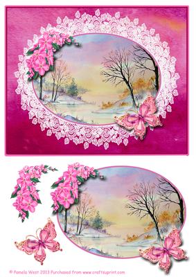 Lake in Snow Decoupage Topper