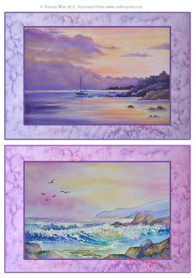 2 Seascape Card Toppers