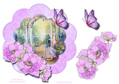 Summer Archway with Anemones Floral Frame