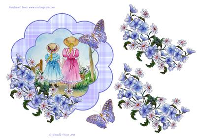 Picking the Spring Flowers with Floral Decoupage Frame