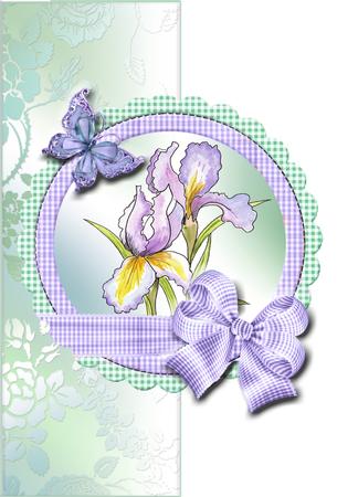 Irises and Bows Over the Edge Mini Kit with Decoupage