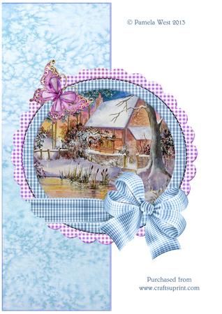 Woodland Cottage in Snow. Over the Edge Mini Decoupage Kit