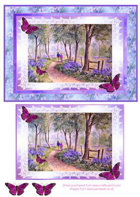 Bluebell Wood with Butterflies Decoupage
