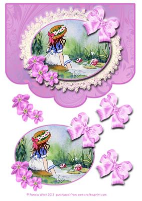 Girl by the Stream Scalloped Edge Envelope Topper