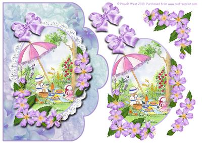 Having a Picnic Scalloped Envelope Card Topper