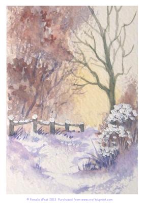 Blanket of Snow Watercolour Background