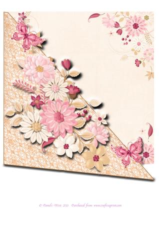 8x8 Over the Edge Floral Card with Butterflies Mini Kit