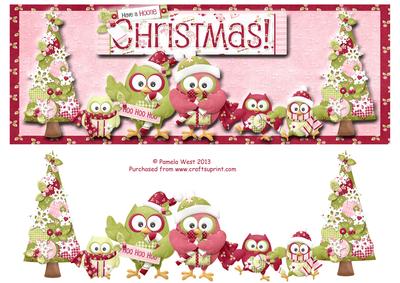 Its an Owl Family Christmas Large Dl Card