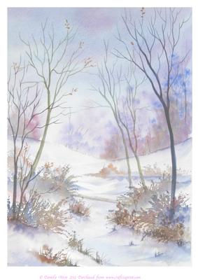 A4 Snowdrifts Watercolour Backing Paper