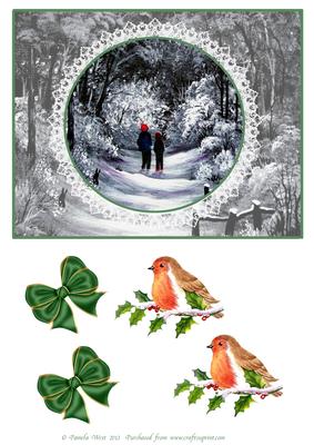 Black and White Christmas, with Separate Decoupage