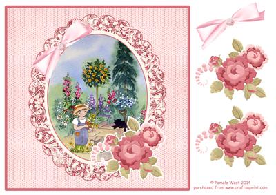 8 x 8 in the Garden Decoupage Card