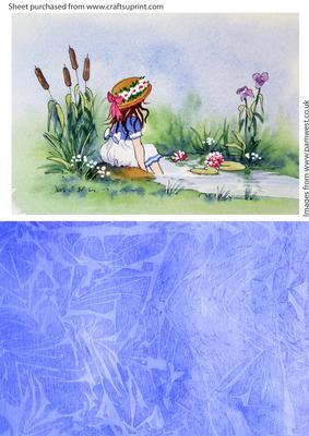 Little Girl Topper and Background