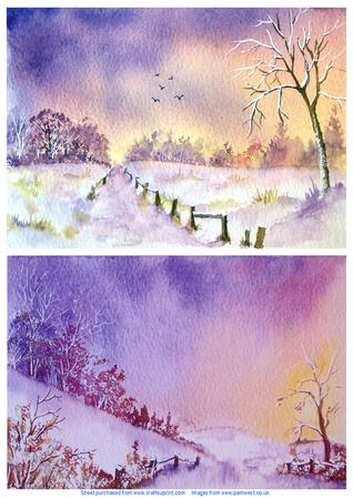 2 Snow Scenes. Original Watercolours