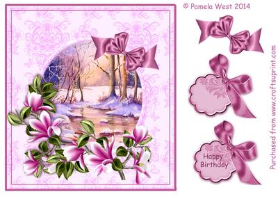 Winter Reflections with Magnolia and Bows