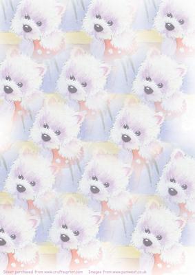 Cute Westie Watercolour Vellum