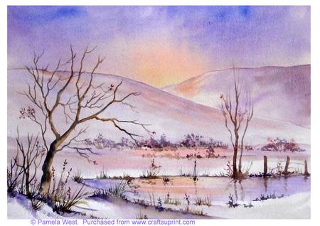 Snowy Mountains. Original Watercolour