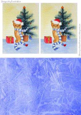 Cat Christmas Topper and Background