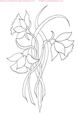 Art Nouveau Daffodil Digital Stamp