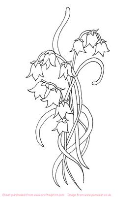 Art Nouveau Bluebells Digital Stamp