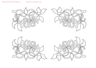 Art Nouveau Honeysuckle Corners Digital Stamp