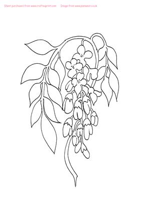 Art Nouveau Wisteria Digital Stamp