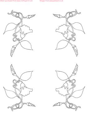 Art Nouveau Columbine Corners Digital Stamps