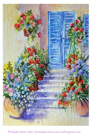 Blue Shutters - Original Watercolour Painting