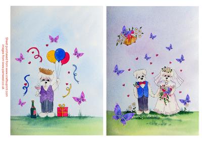 2 Westie Toppers from My Original Watercolour Paintings