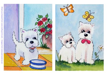 Original Watercolour Paintings of Westies