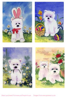 4 Westies Toppers for Easter